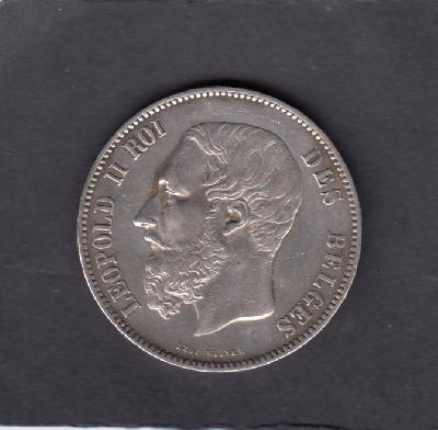 Beschrijving: 5 Francs fr LEOPOLD II